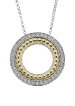 Coupon 😍 1/8 ct. t.w. Diamond Pendant with 18 Inch Cable Chain in Sterling Silver and 10K Yellow Gold by Belk & Co. 🎉 -DealsBelk & Co. Store Belk 13918