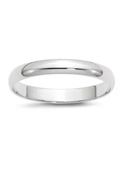 Hot Sale 🎉 Men's 14K White Gold 3 Millimeter Lightweight Half Round Band by Belk & Co. 🤩