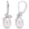 Top 10 🧨 7.5-8mm Freshwater Cultured Pearl and Diamond Accent Leverback Earrings in Sterling Silver by Belk & Co. 😍