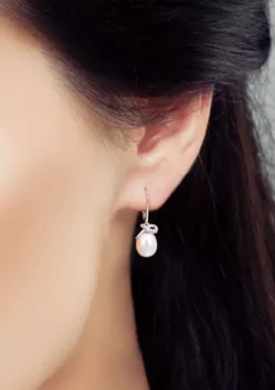 Top 10 🧨 7.5-8mm Freshwater Cultured Pearl and Diamond Accent Leverback Earrings in Sterling Silver by Belk & Co. 😍 -DealsBelk & Co. Store Belk 13933