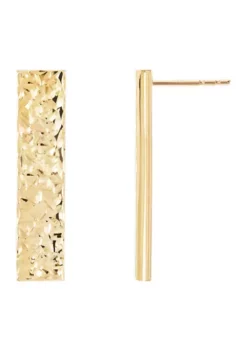 Best Pirce 🥰 Rectangle Stick Earrings in 10K Yellow Gold by Belk & Co. 🎁 -DealsBelk & Co. Store Belk 13937