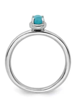 Budget 🥰 Sterling Silver Stackable Expressions Turquoise Polished Ring by Belk & Co. 🎉 -DealsBelk & Co. Store Belk 13986
