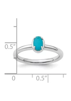 Budget 🥰 Sterling Silver Stackable Expressions Turquoise Polished Ring by Belk & Co. 🎉 -DealsBelk & Co. Store Belk 13988
