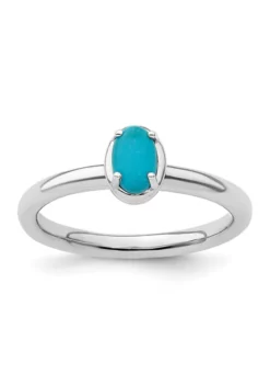 Budget 🥰 Sterling Silver Stackable Expressions Turquoise Polished Ring by Belk & Co. 🎉 -DealsBelk & Co. Store Belk 13989