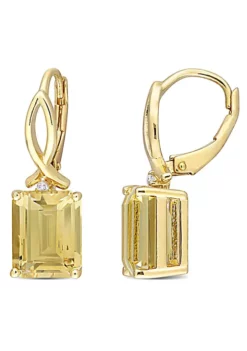Outlet 💯 6.26 ct. t.g.w. Citrine and White Topaz Earrings in Yellow Plated Sterling Silver by Belk & Co. ⭐ -DealsBelk & Co. Store Belk 14018