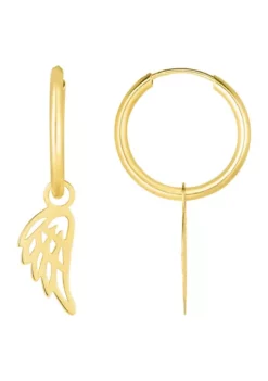 Discount 💯 Endless Hoop Angel Wing Earrings by Belk & Co. ⭐