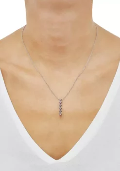 Flash Sale 🌟 Garnet and Created White Sapphire Necklace in Sterling Silver with 18" Cable Chain by Belk & Co. ✔️ -DealsBelk & Co. Store Belk 14036