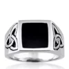 New 😉 Men's Stainless Steel and Black Resin Celtic Knot Ring by Belk & Co. 🎁