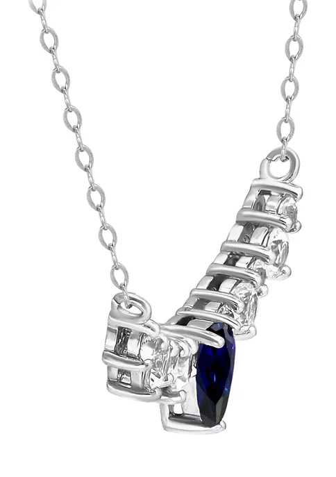 Cheapest โ Lab Created 1.18 ct. t.w. Synthetic Blue and Created White Sapphire Necklace on 18 Inch Chain, Sterling Silver by Belk & Co. ๐ 3 Cheapest โ Lab Created 1.18 ct. t.w. Synthetic Blue and Created White Sapphire Necklace on 18 Inch Chain, Sterling Silver by Belk & Co. ๐ - Image 3