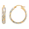 Brand new 🔔 14K Yellow Gold Shimmer Stripe Rhodium Earrings by Belk & Co. 🤩