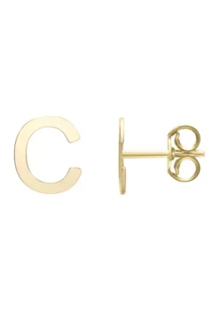 Buy 😍 14KY Yellow Gold Initial-C Post Earring by Belk & Co. ✔️