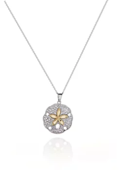 New ⌛ Sterling Silver with 14k Yellow Gold Sand Dollar Pendant by Belk & Co. 🌟 -DealsBelk & Co. Store Belk 14082