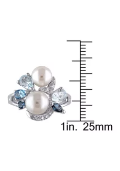 Best reviews of ⌛ Cultured Freshwater Pearl and 1.75 ct. t.w. Multi-Gemstone Cluster Ring in Sterling Silver by Belk & Co. 👏 -DealsBelk & Co. Store Belk 141