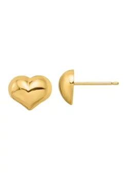 Buy ✔️ 14K Yellow Gold Polished Puffed Heart Post Earrings by Belk & Co. 🎉 -DealsBelk & Co. Store Belk 14114