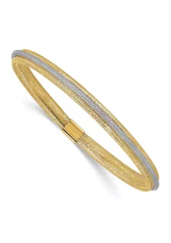 Wholesale 😀 14K Two Tone Polished Stretch Bracelet by Belk & Co. ✔️ -DealsBelk & Co. Store Belk 14133