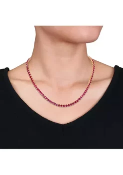 Best Sale ⭐ Lab Created 48.5 ct. t.g.w. Created Ruby Tennis Necklace in Yellow Gold Plated Sterling Silver by Belk & Co. 💯 -DealsBelk & Co. Store Belk 14135