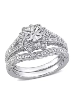 Best deal 😍 1/5 CT TW Diamond Vintage Bridal Set in Sterling Silver by Belk & Co. ❤️ 11 Best deal 😍 1/5 CT TW Diamond Vintage Bridal Set in Sterling Silver by Belk & Co. ❤️ -DealsBelk & Co. Store Belk 14145