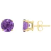 Best Sale 👏 14K Yellow Gold 7mm Round Amethyst Stud Earrings by Belk & Co. 🌟