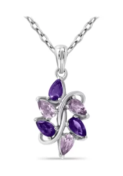 Best deal 🛒 1.09 ct. t.w. African Amethyst and Amethyst Cluster Pendant, Sterling Silver by Belk & Co. 🤩