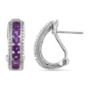 Best Sale 🔔 Channel Set Amethyst Earrings in Sterling Silver by Belk & Co. 💯