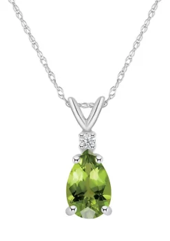 Buy 😀 14K Gold 8x5 Pear Shape Peridot Diamond Accent Pendant by Belk & Co. 🎉 -DealsBelk & Co. Store Belk 14215
