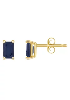 Cheapest 👏 14K Gold 5x3 Emerald Cut Sapphire Earrings by Belk & Co. 🧨