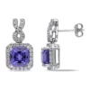Budget 👏 7.10 ct. t.g.w. Created Tanzanite and White Sapphire Earrings in Sterling Silver by Belk & Co. ⭐