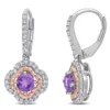 Best deal 🌟 1.44 ct. t.g.w. Amethyst and White Topaz Quatrefoil Rope Design Earrings in 2-Tone Plated Sterling Silver by Belk & Co. 🔥