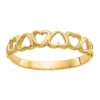 Best Pirce 👍 14K Yellow Gold Polished Hearts Ring by Belk & Co. 🎉