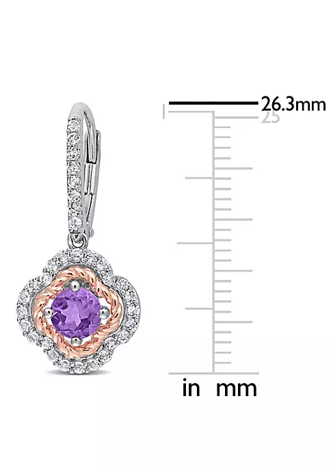 Best deal ๐ 1.44 ct. t.g.w. Amethyst and White Topaz Quatrefoil Rope Design Earrings in 2-Tone Plated Sterling Silver by Belk & Co. ๐ฅ 3 Best deal ๐ 1.44 ct. t.g.w. Amethyst and White Topaz Quatrefoil Rope Design Earrings in 2-Tone Plated Sterling Silver by Belk & Co. ๐ฅ - Image 3