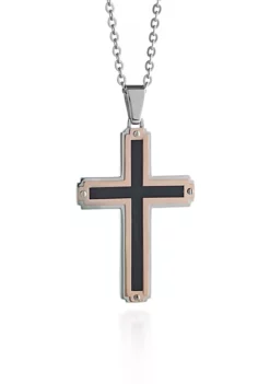 Promo 😀 Men's Stainless Steel Cross Pendant by Belk & Co. 🎉 -DealsBelk & Co. Store Belk 14262
