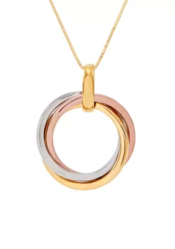 Flash Sale 😉 Open Cricles Necklace in 14K Yellow and White and Rose Gold with 17.5 Inch Box Chain by Belk & Co. 🎁 -DealsBelk & Co. Store Belk 14271