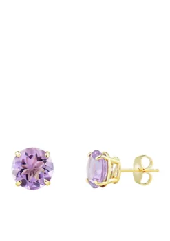 Brand new โจ 8 Millimeter Amethyst Earrings in 10K Yellow Gold by Belk & Co. ๐ฅฐ
