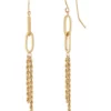 Outlet 😉 Double Intertwined Oval Drop on Grad Rope Chain Earrings in 10K Yellow Gold by Belk & Co. ❤️