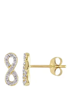Wholesale 🎉 1/10 ct. t.w. Diamond Infinity Earrings in 10k Yellow Gold by Belk & Co. ❤️ -DealsBelk & Co. Store Belk 14304