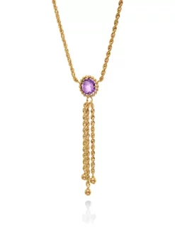 Top 10 🌟 Amethyst with Tassels Necklace in 10K Yellow Gold by Belk & Co. 😍
