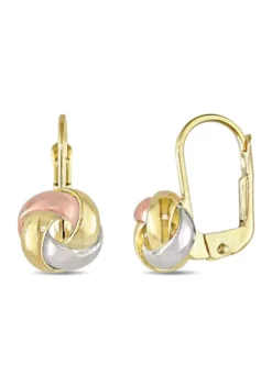 New ✨ Entwined Polished Love Knot Earrings in 10k 3-Tone Gold by Belk & Co. ✨