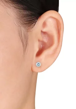 Best Pirce 🎁 14k White Gold Aquamarine Stud Earrings by Belk & Co. 🛒 -DealsBelk & Co. Store Belk 1433