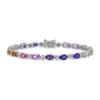 Wholesale 💯 Lab Created 9.90 ct. t.g.w. Multi-Color Created Sapphire and Diamond-Accent Tennis Bracelet in Sterling Silver by Belk & Co. 🔔