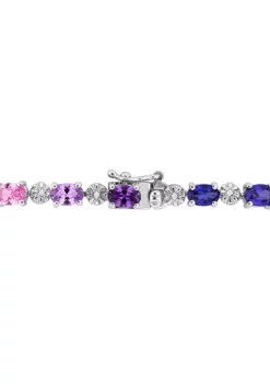 Wholesale 💯 Lab Created 9.90 ct. t.g.w. Multi-Color Created Sapphire and Diamond-Accent Tennis Bracelet in Sterling Silver by Belk & Co. 🔔 -DealsBelk & Co. Store Belk 14339