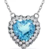 Best reviews of 🔥 3.06 ct. t.w. Blue Topaz, 1/5 ct. t.w. White Topaz Heart Necklace in Sterling Silver by Belk & Co. 🔔