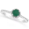 Budget 😉 Sterling Silver 5mm Round Emerald Diamond Accent Halo Ring by Belk & Co. 😀