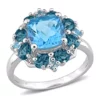 Brand new 👏 4 1/10 CT TGW Blue Topaz-Swiss and Blue Topaz-London Quatrefoil Floral Ring in Sterling Silver by Belk & Co. 😍