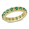 Wholesale 😀 Lab Created Created Emerald Eternity Ring in Yellow Gold Plated Sterling Silver by Belk & Co. 👍
