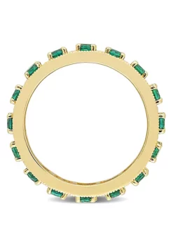 Wholesale 😀 Lab Created Created Emerald Eternity Ring in Yellow Gold Plated Sterling Silver by Belk & Co. 👍 -DealsBelk & Co. Store Belk 14376