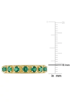 Wholesale 😀 Lab Created Created Emerald Eternity Ring in Yellow Gold Plated Sterling Silver by Belk & Co. 👍 -DealsBelk & Co. Store Belk 14377