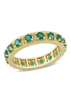 Wholesale 😀 Lab Created Created Emerald Eternity Ring in Yellow Gold Plated Sterling Silver by Belk & Co. 👍 -DealsBelk & Co. Store Belk 14379