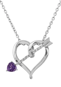 Brand new โญ Amethyst & White Topaz Pendant in Sterling Silver by Belk & Co. ๐ฏ
