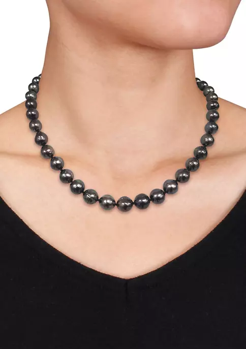 Brand new ⭐ 18" 8-10MM Black Tahitian Cultured Pearl Necklace W/ Silver 9MM Ball Clasp (B Quality) by Belk & Co. 🤩 2 Brand new ⭐ 18" 8-10MM Black Tahitian Cultured Pearl Necklace W/ Silver 9MM Ball Clasp (B Quality) by Belk & Co. 🤩 - Image 2