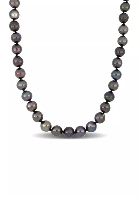 Brand new ⭐ 18" 8-10MM Black Tahitian Cultured Pearl Necklace W/ Silver 9MM Ball Clasp (B Quality) by Belk & Co. 🤩 6 Brand new ⭐ 18" 8-10MM Black Tahitian Cultured Pearl Necklace W/ Silver 9MM Ball Clasp (B Quality) by Belk & Co. 🤩 - Image 6